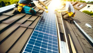 Anordnung von Solar Dachziegeln