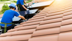 Installation von Solar Dachziegeln